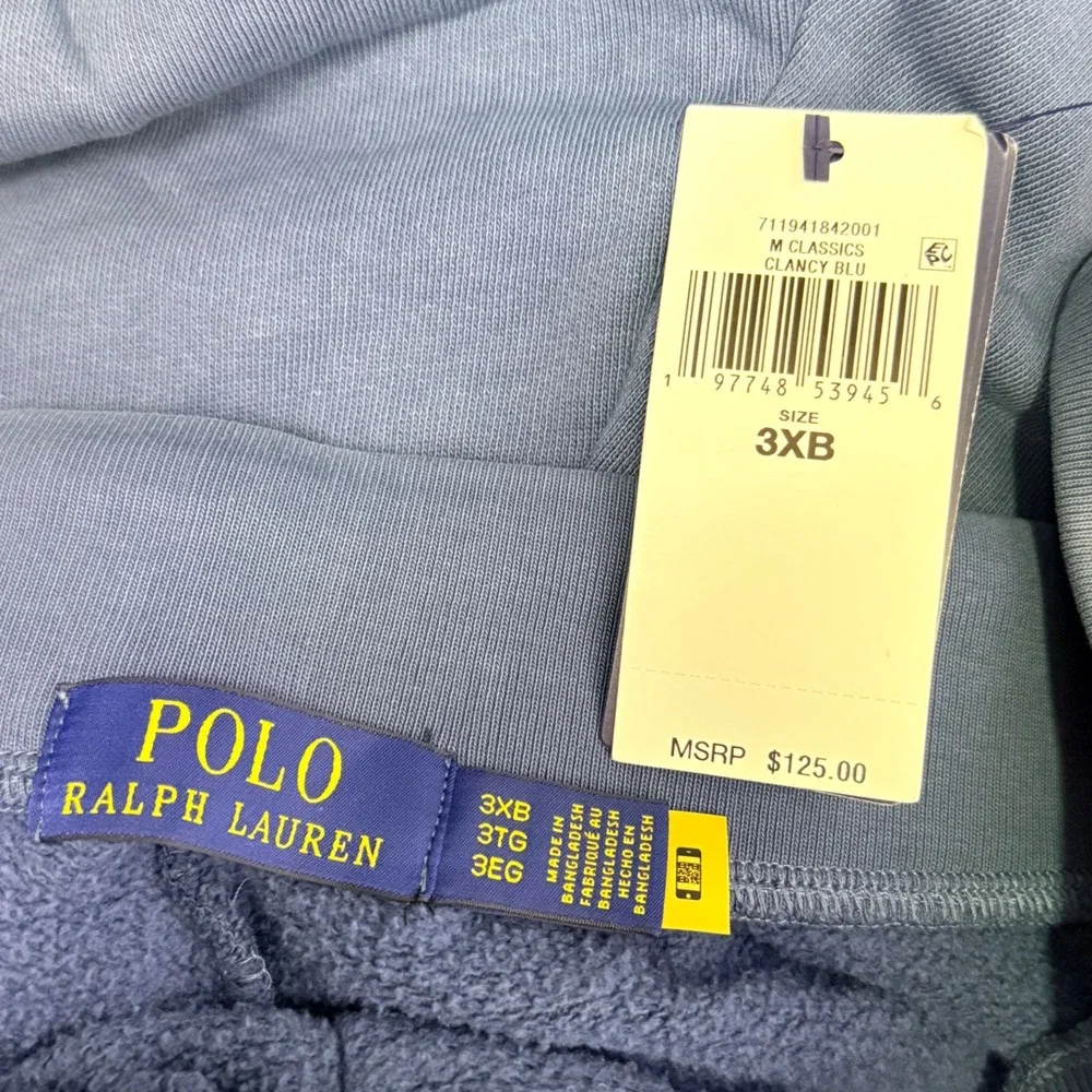 Polo Ralph Lauren Fleece Shorts Men‎ 3XB Clancy Blue Big Pony Logo Lounge $125